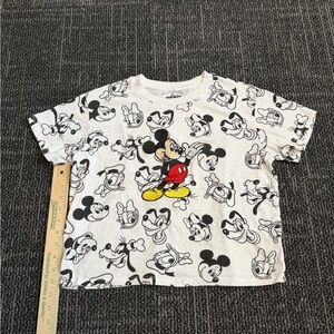 Disney Ladies Mickey Mouse Cropped Shirt - Embroidered Large